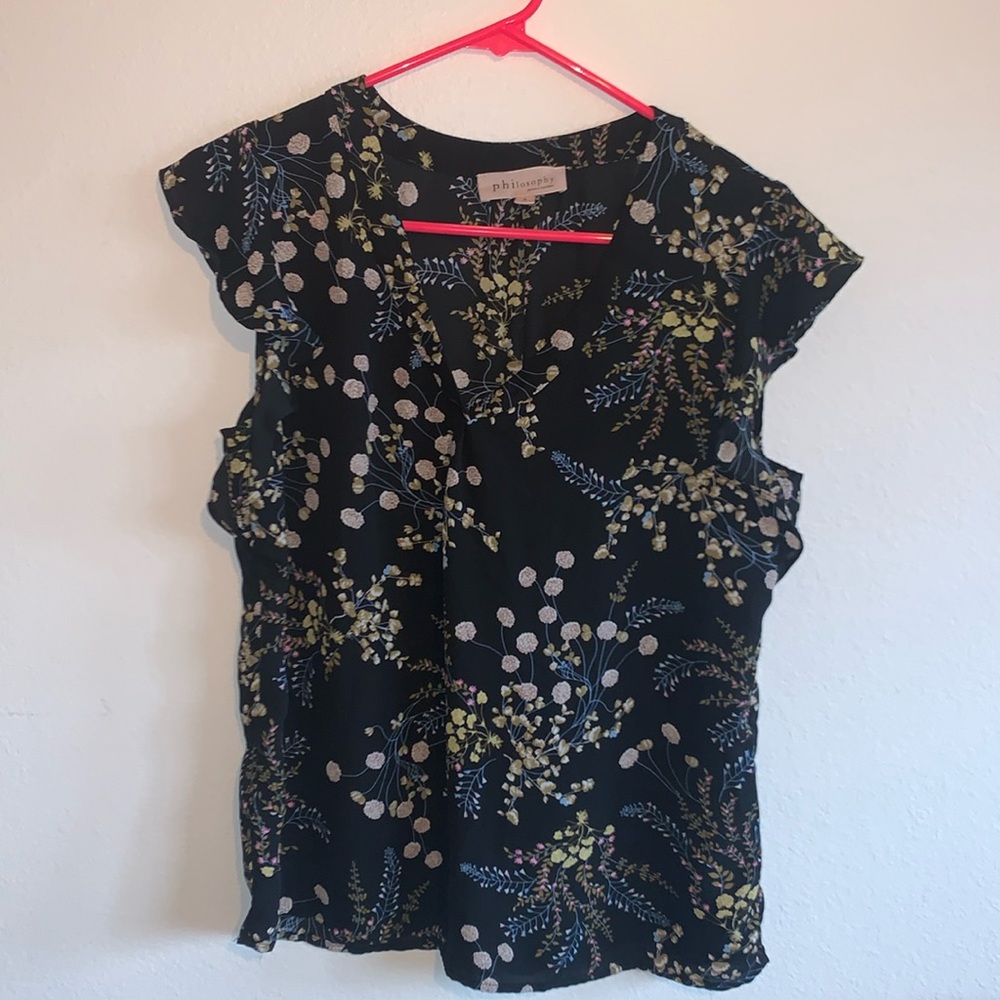 Sleeveless floral blouse